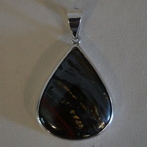 Sterling Silver (.925) Handmade Tiger Iron Pendant